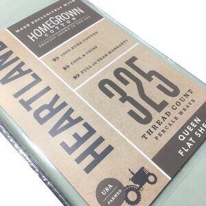 new LIGHT GREEN Heartland 325 TC 100% Cotton Percale-Weave QUEEN Flat Sheet